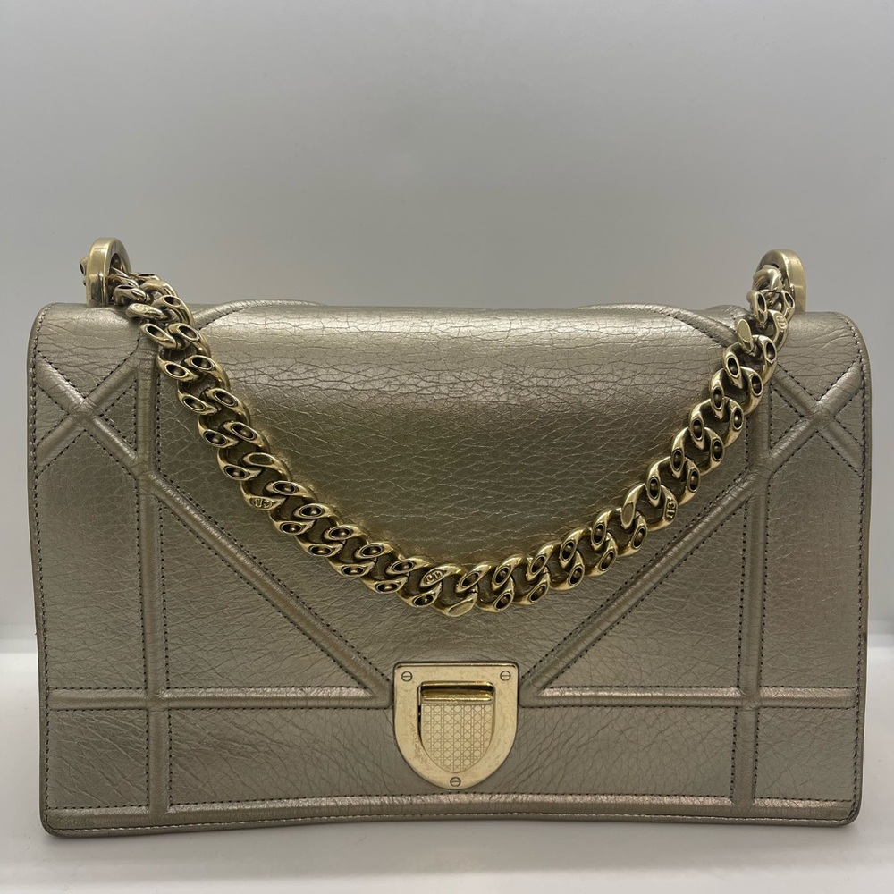 Dior Medium Metallic Calfskin Diorama Flap Bag
